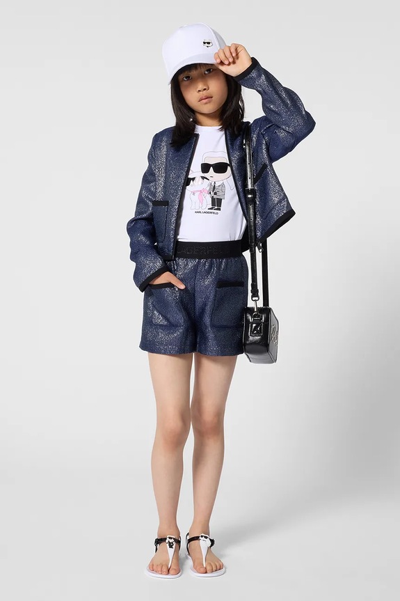 Karl Lagerfeld t-shirt dziecięcy z elastanem biały Z31157.86.108