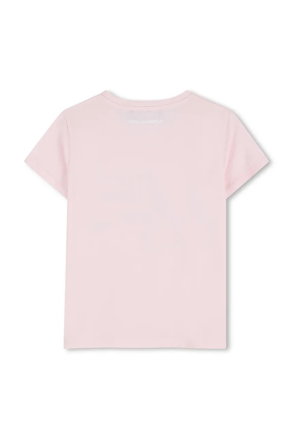 Dječja majica kratkih rukava Karl Lagerfeld Z31157.86.108 roza SS26