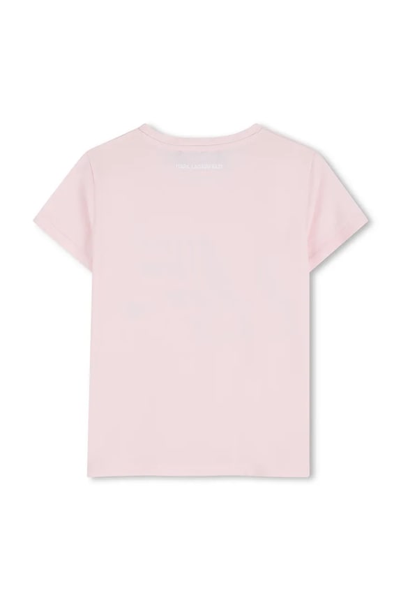 Dječja majica kratkih rukava Karl Lagerfeld Z31157.86.108 roza SS26