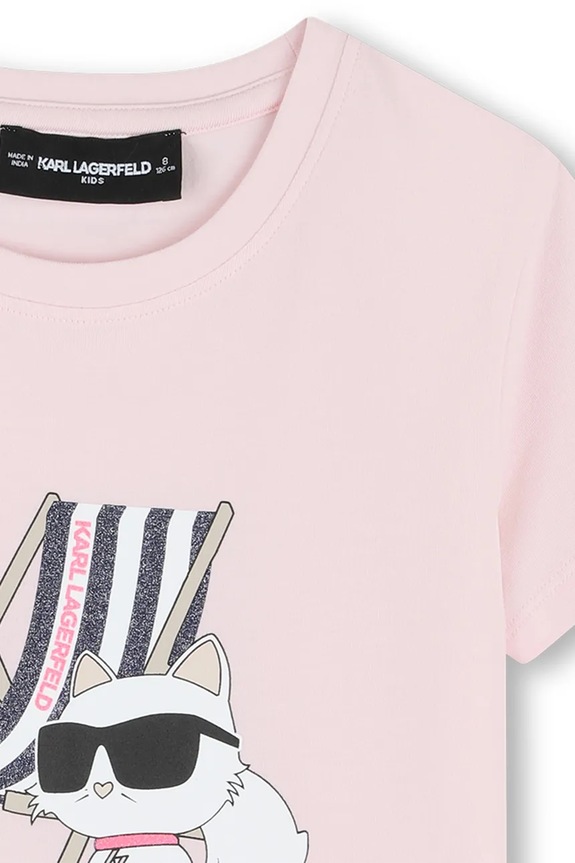 Κοριτσίστικα Παιδικό μπλουζάκι Karl Lagerfeld Z31157.114.150 ροζ