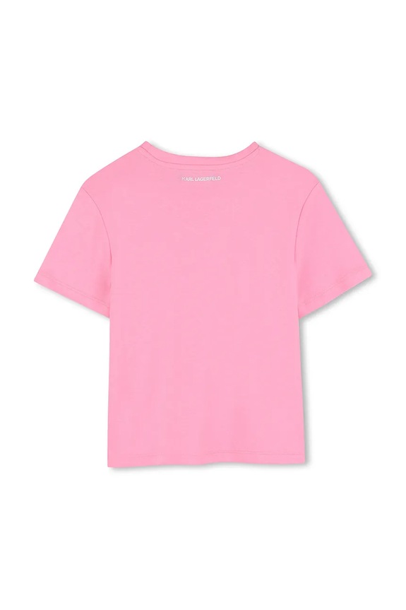 Dziewczynka Karl Lagerfeld t-shirt dziecięcy Z31161.114.150 różowy