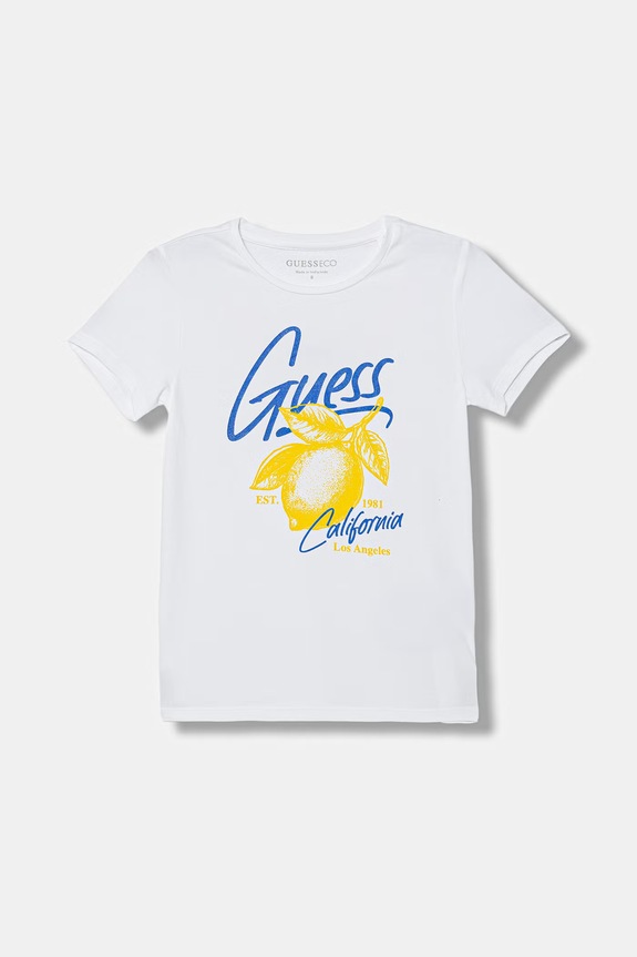 Dětské tričko Guess s elastanem bílá J6GI01.K6YW4.PPY2.M