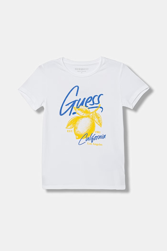 Dětské tričko Guess s elastanem bílá J6GI01.K6YW4.PPY2.M