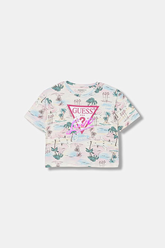 Παιδικό μπλουζάκι Guess εμπριμέ μπλε J6GI03.K6YW4.PPY2.M