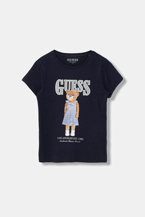 Παιδικό μπλουζάκι Guess στάμπα σκούρο μπλε J6GI04.K6YW4.PPY2.M