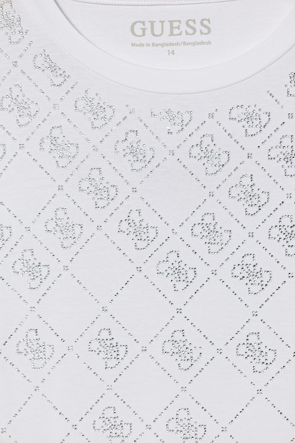 Dievča Guess tričko detské bavlnené s elastanom J6GI05.K6YW4.PPY2.M biela