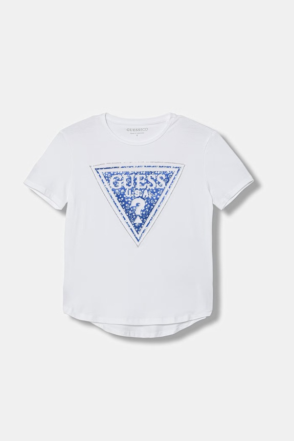 Dětské bavlněné tričko Guess s elastanem bílá J6GI13.K6YW4.PPY2.M