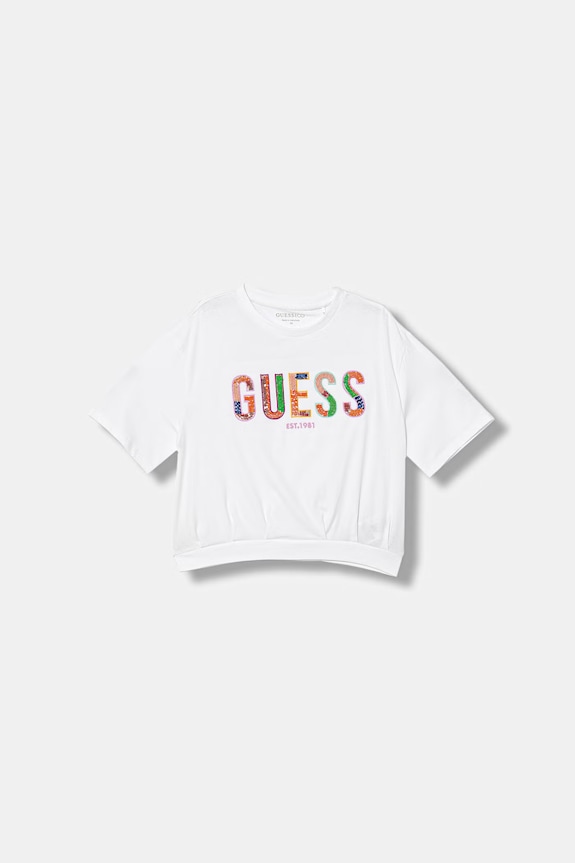 Guess T-shirt dziecięcy bawełniany z elastanem biały J6GI16.K6YW4.PPY2.M