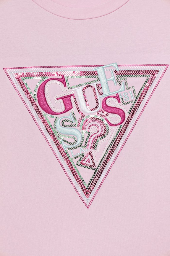 Dievča Guess tričko detské bavlnené s elastanom J6GI24.K6YW4.PPY2.M ružová