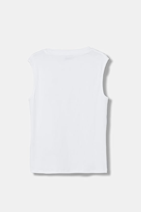 Guess top pentru copii, din bumbac cu elastan J6GI31.KBZP4.PPY2.M alb SS26