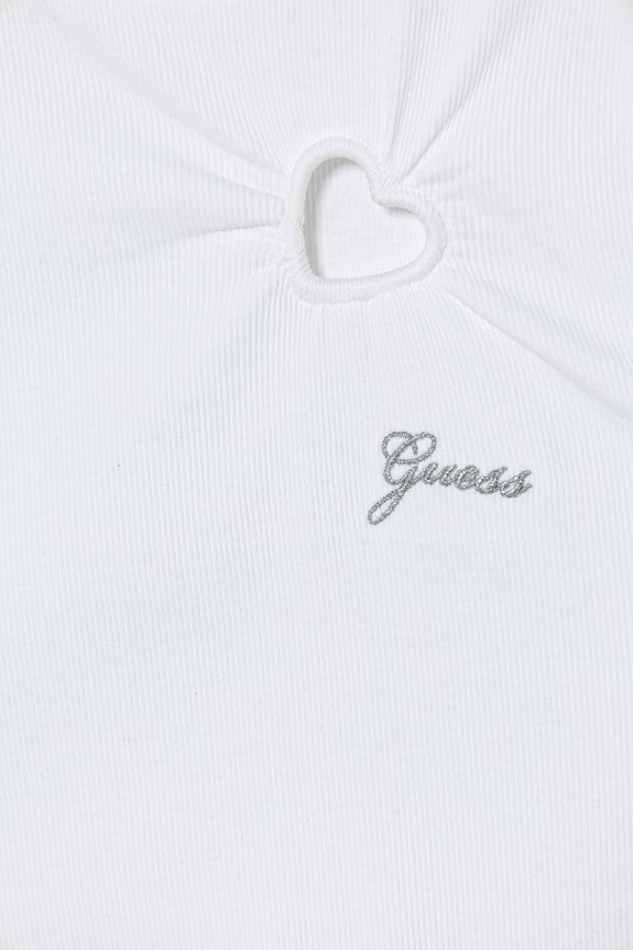 Fete Guess top pentru copii, din bumbac cu elastan J6GI31.KBZP4.PPY2.M alb