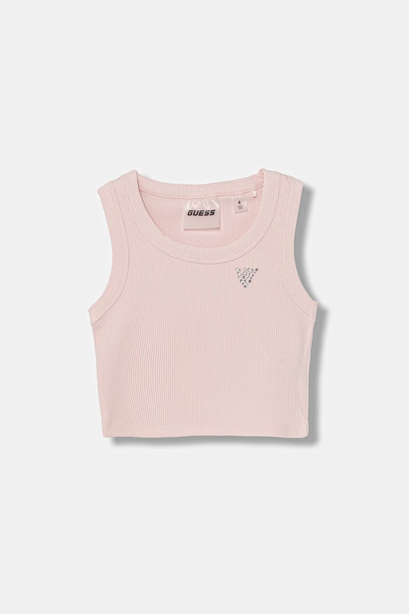 Guess crop top pentru copii, cu vâscoză roz J6GI36.K8RT2.PPY2.M