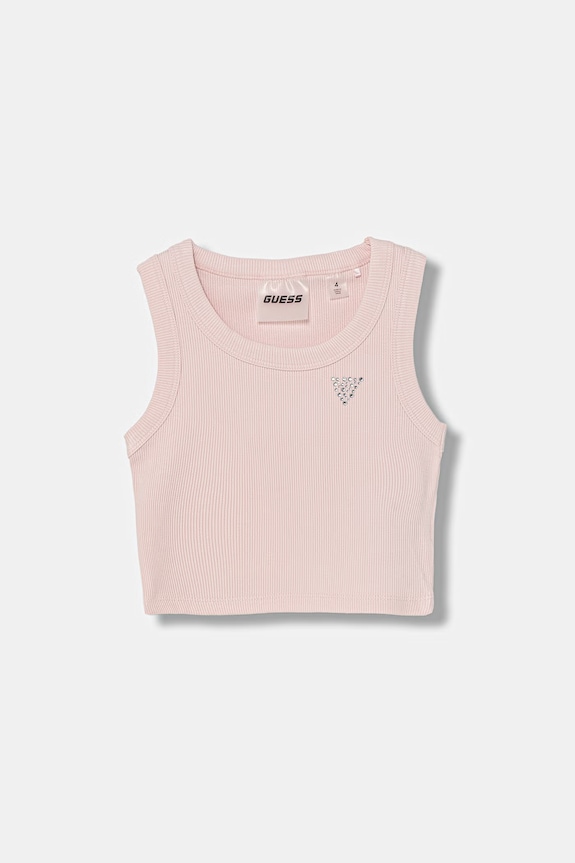 Guess crop top pentru copii, cu vâscoză roz J6GI36.K8RT2.PPY2.M