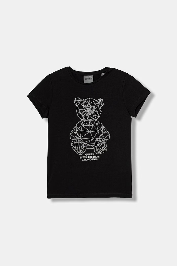 Guess t-shirt dziecięcy bawełniany z elastanem czarny J6GI41.J1314.PPY2.M