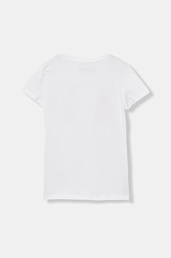 Guess t-shirt dziecięcy bawełniany z elastanem K6GI00.K6YW4.PPY2.M biały SS26
