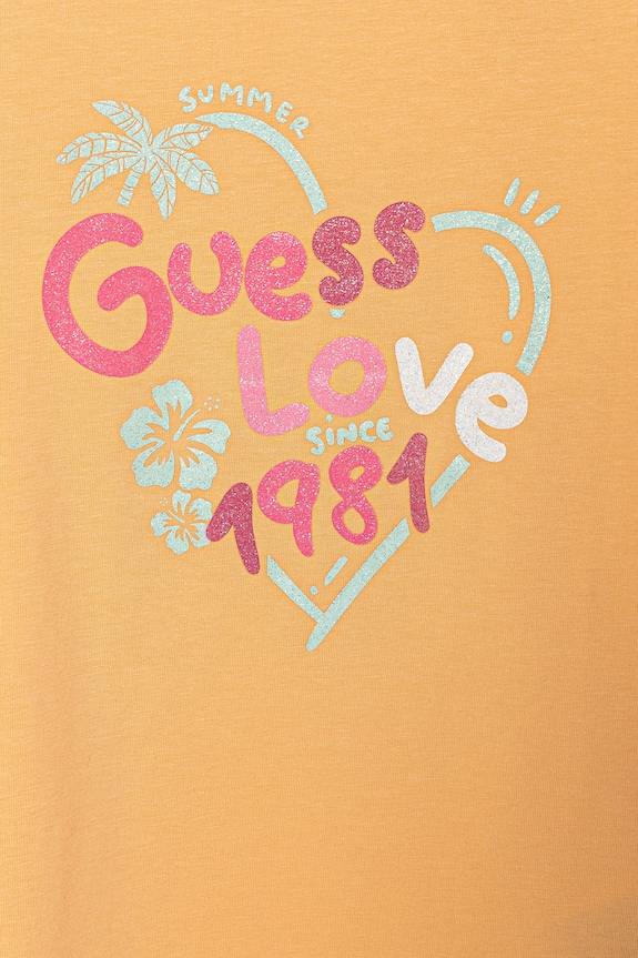 Fete Guess tricou pentru copii, cu amestec de bumbac K6GI03.K6YW4.PPY2.M portocaliu