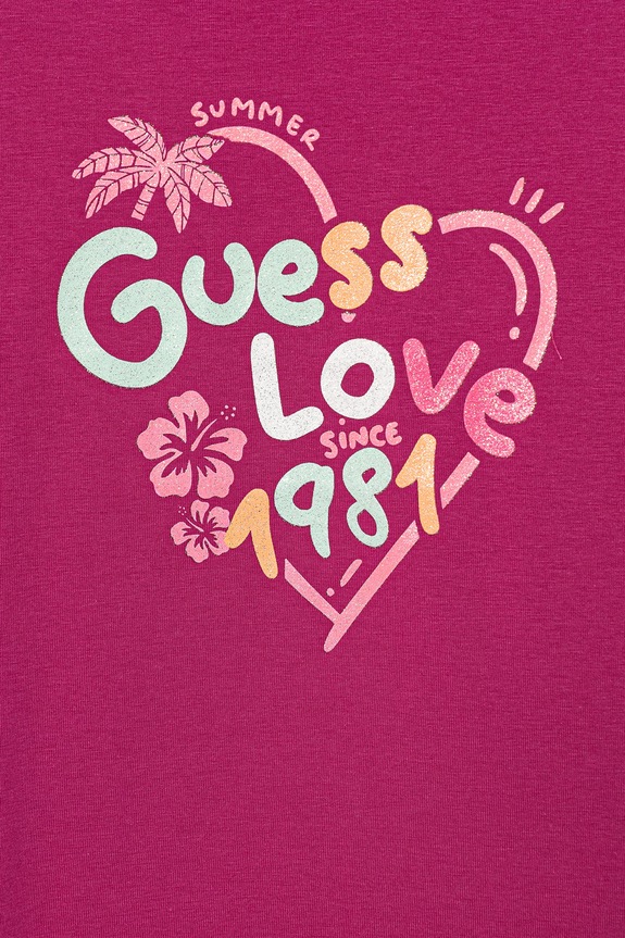 Fete Guess tricou pentru copii, cu amestec de bumbac K6GI03.K6YW4.PPY2.M roz
