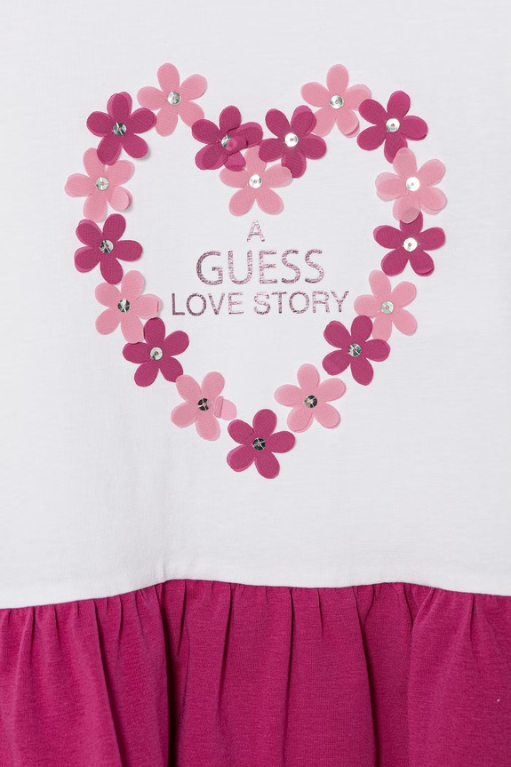 Dievča Guess tričko detské bavlnené s elastanom K6GI20.K6YW4.PPY2.M biela