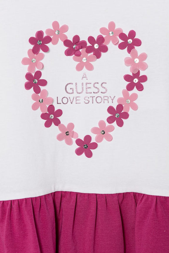Dievča Guess tričko detské bavlnené s elastanom K6GI20.K6YW4.PPY2.M biela