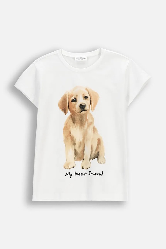 Coccodrillo t-shirt dziecięcy z elastanem biały WC6143204VGA