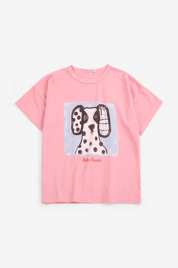 Bobo Choses tricou de bumbac pentru copii Van Dog T-shirt 126AC158 roz SS26