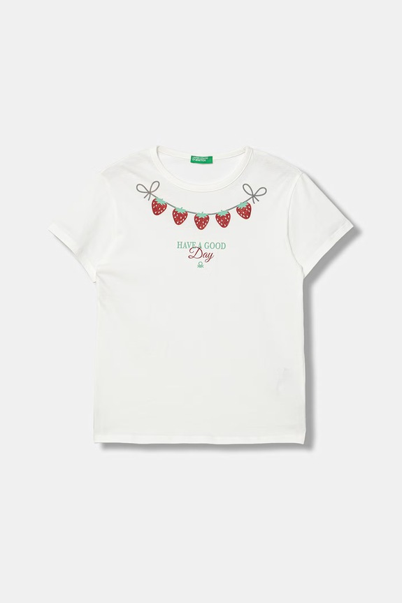 United Colors of Benetton tricou pentru copii bumbac alb 3096C10SG.G.Stagionale
