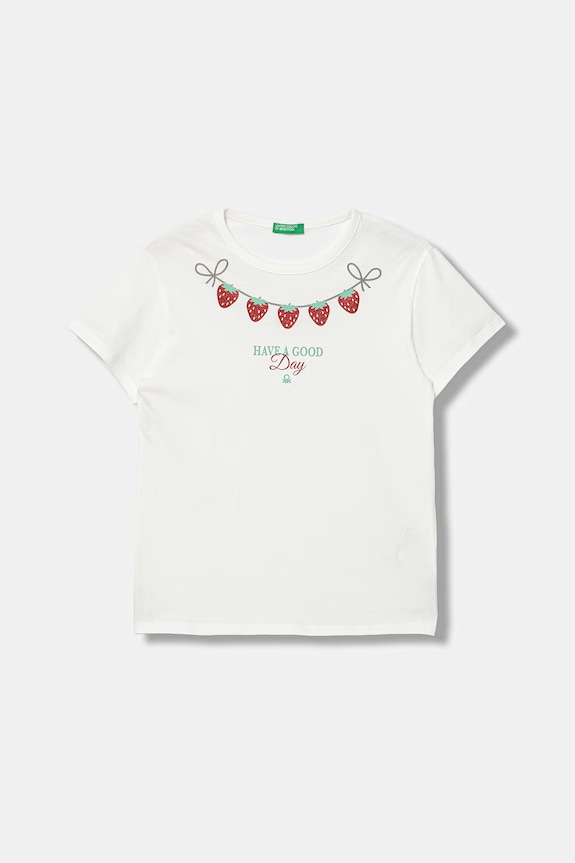 United Colors of Benetton tricou pentru copii bumbac alb 3096C10SG.G.Stagionale