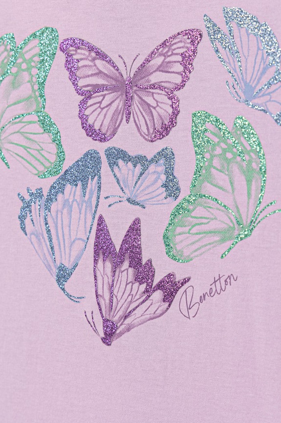 Fete United Colors of Benetton tricou pentru copii, din bumbac 3096C10SG.G.Stagionale violet