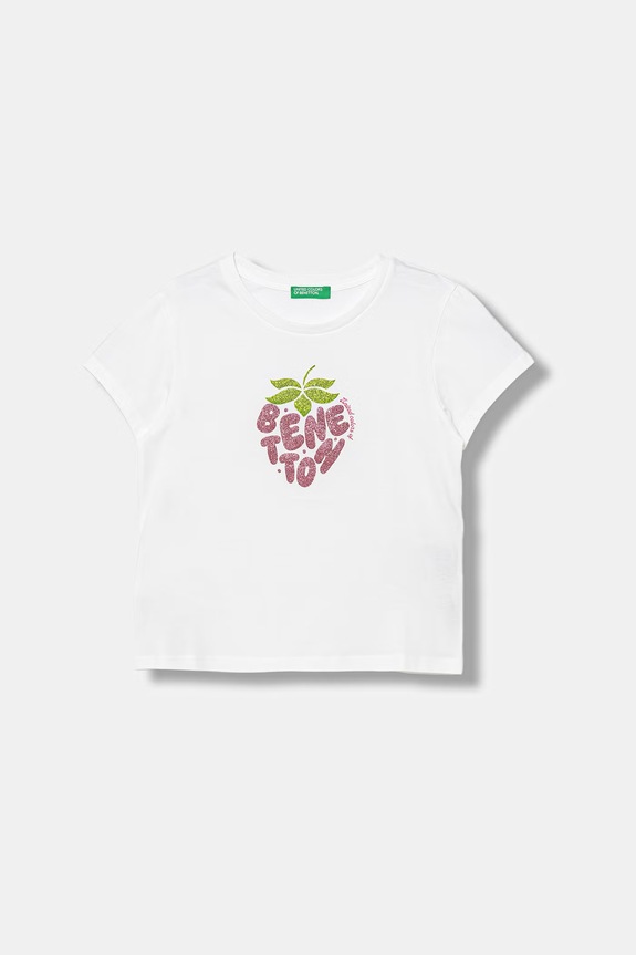 United Colors of Benetton t-shirt gyerek pamut fehér 3I1XC10S6.G.Stagionale