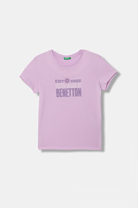 United Colors of Benetton тениска за деца от памук виолетов 3I1XC10S6.G.Stagionale