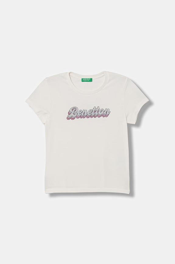 United Colors of Benetton футболка дитяча бавовняна бежевий 3I1XC10S6.G.Stagionale