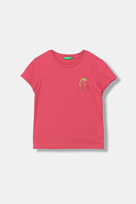 United Colors of Benetton тениска за деца от памук розов 3I1XC10S6.G.Stagionale