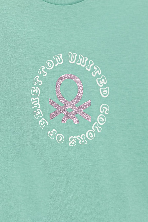 Dievča United Colors of Benetton tričko detské bavlnené 3I1XC10S6.G.Stagionale tyrkysová