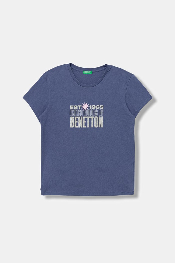 United Colors of Benetton тениска за деца от памук син 3I1XC10S6.G.Stagionale