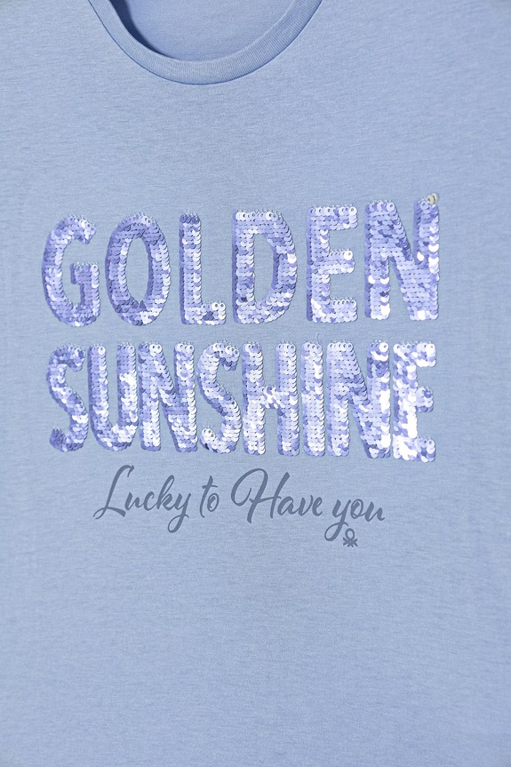 Дівчинка United Colors of Benetton футболка дитяча бавовняна 3I1XC10SF.G.Stagionale блакитний