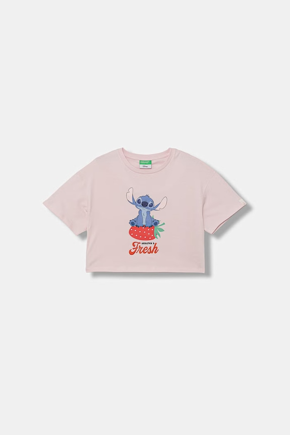 United Colors of Benetton tricou pentru copii, din bumbac roz 3I1XC10SS.G.Stagionale