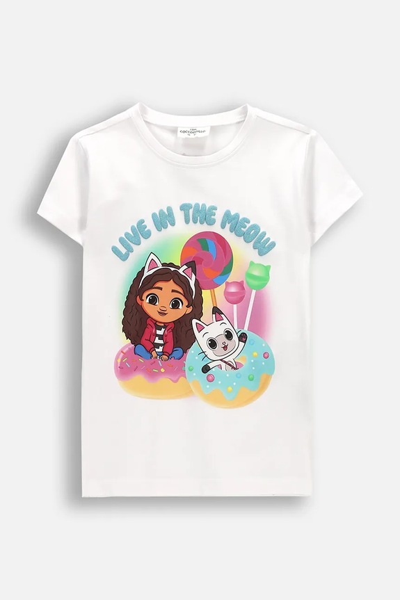Coccodrillo T-shirt per bambini in cotone con elastan bianco WC6143205LGD