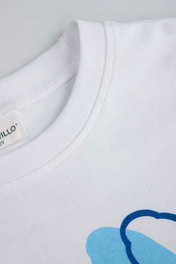 BIMBA Coccodrillo T-shirt per bambini in cotone con elastan WC6143218LGD bianco