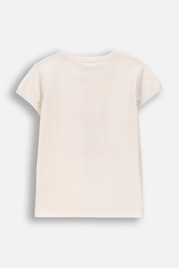 Coccodrillo t-shirt dziecięcy bawełniany WC6143207FGK beżowy SS26
