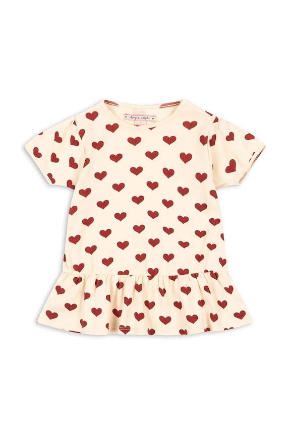 Konges Sløjd t-shirt παιδικό με βαμβάκι BASIC FRILL TEE GOTS μπεζ KS105657.PPY2