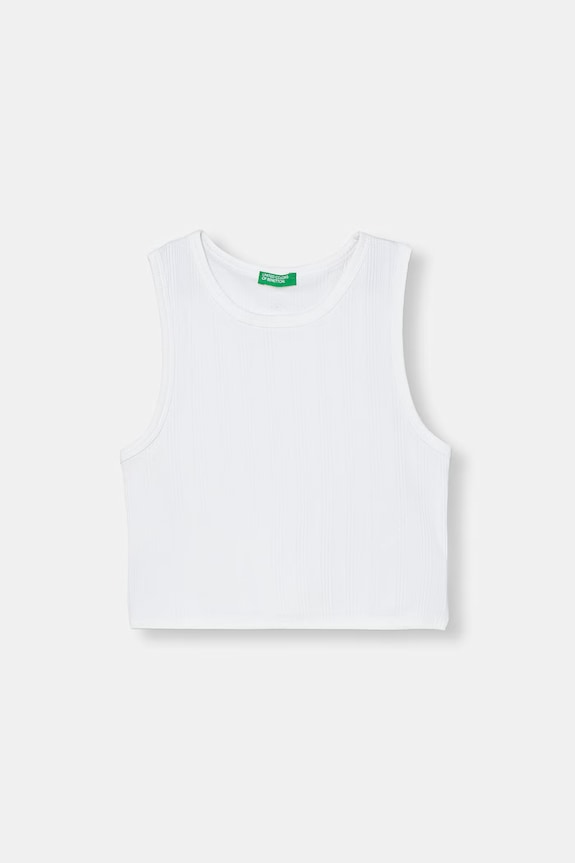 United Colors of Benetton top detský bavlnený s elastanom biela 3S2UCH025.G.seasonal