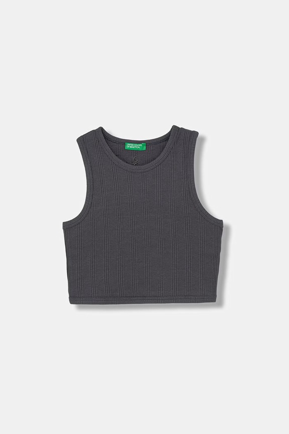 United Colors of Benetton top detský bavlnený s elastanom sivá 3S2UCH025.G.seasonal