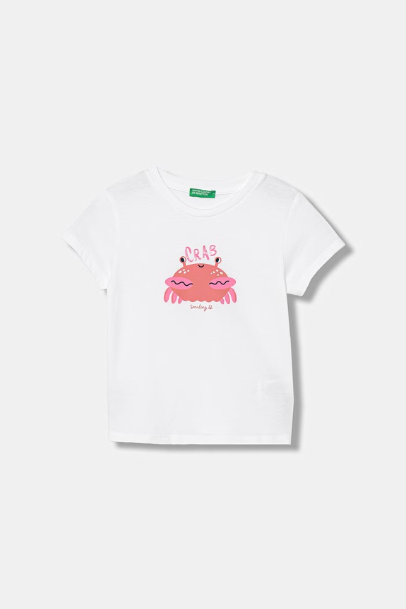 United Colors of Benetton t-shirt παιδικό βαμβακερό λευκό 3I1XG10N5.P.seasonal