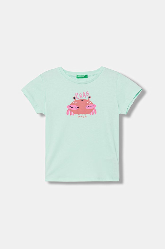 United Colors of Benetton majica za djecu od pamuka tirkizna 3I1XG10N5.P.seasonal