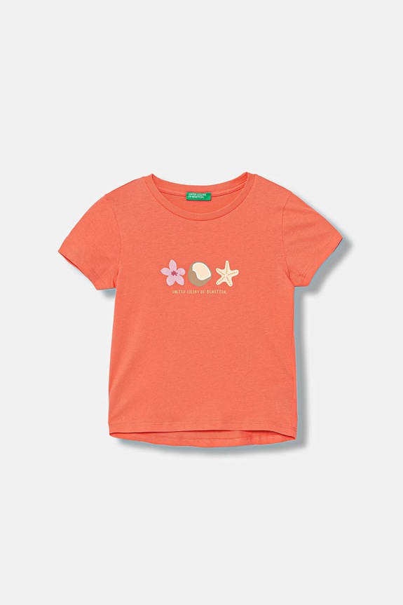 United Colors of Benetton t-shirt παιδικό βαμβακερό πορτοκαλί 3I1XG10N1.P.seasonal