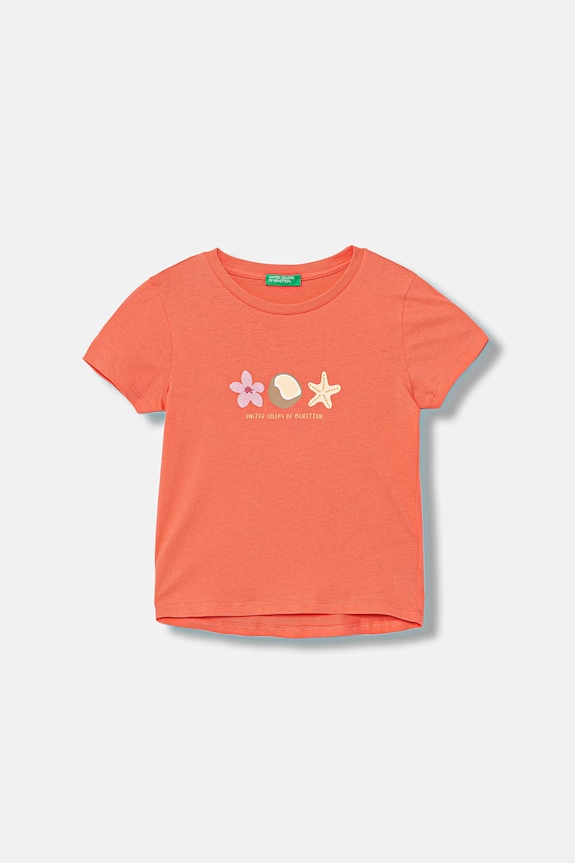 United Colors of Benetton majica za djecu od pamuka narančasta 3I1XG10N1.P.seasonal