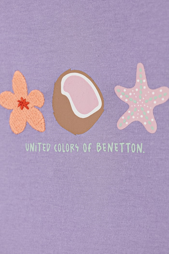 Deklice United Colors of Benetton kratka majica otroška bombažna 3I1XG10N1.P.seasonal vijolična