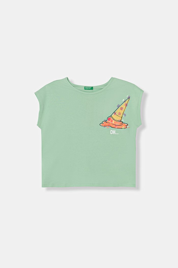 United Colors of Benetton T-shirt παιδικό βαμβακερό πράσινο 3I1XC10U0.G.seasonal