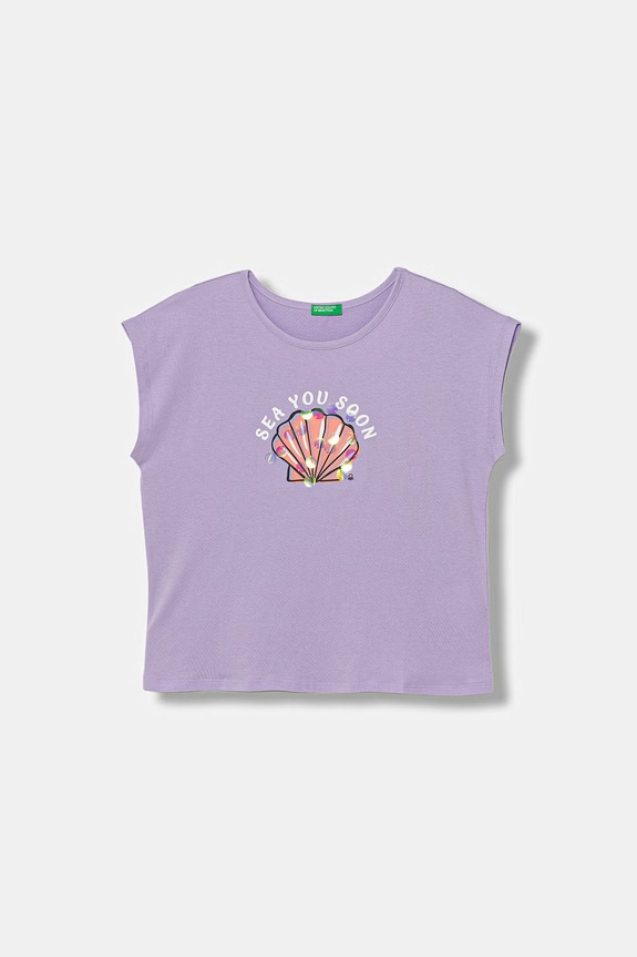 United Colors of Benetton t-shirt παιδικό βαμβακερό μωβ 3I1XC10U0.G.seasonal