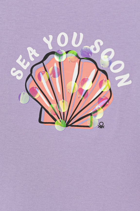 Κοριτσίστικα United Colors of Benetton t-shirt παιδικό βαμβακερό 3I1XC10U0.G.seasonal μωβ